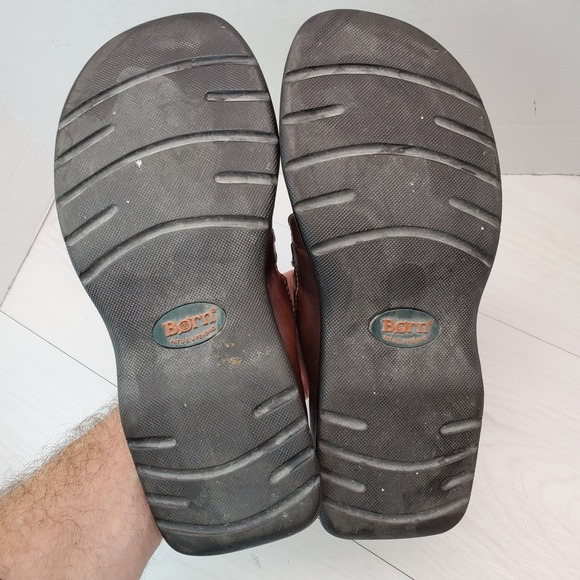 Born Mens Brown Leather Clog Sandals Mules Size 10 42 Open Toe Casual